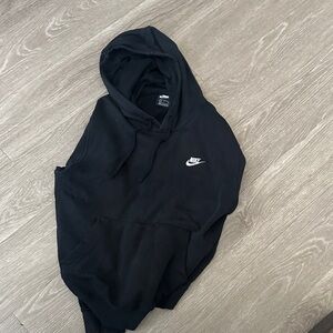 Nike Black Crewneck Hoodie with White Swoosh